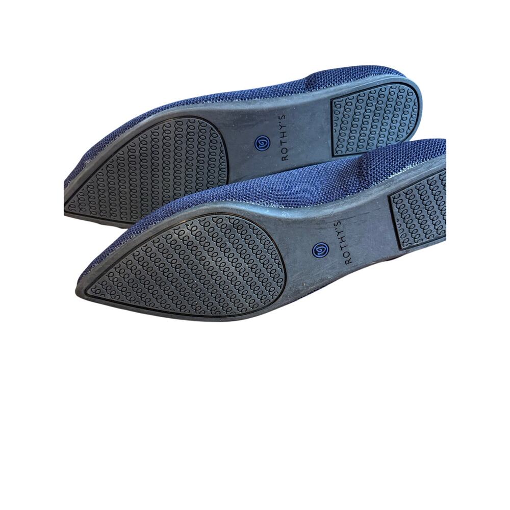 Rothy’s The Point Blue 7 Shoes Womens Knitted Pointed Toe Slip On Ballet Flats - Picture 2 of 6